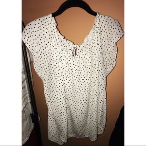 LC Lauren Conrad Polkadot Pleated Top
